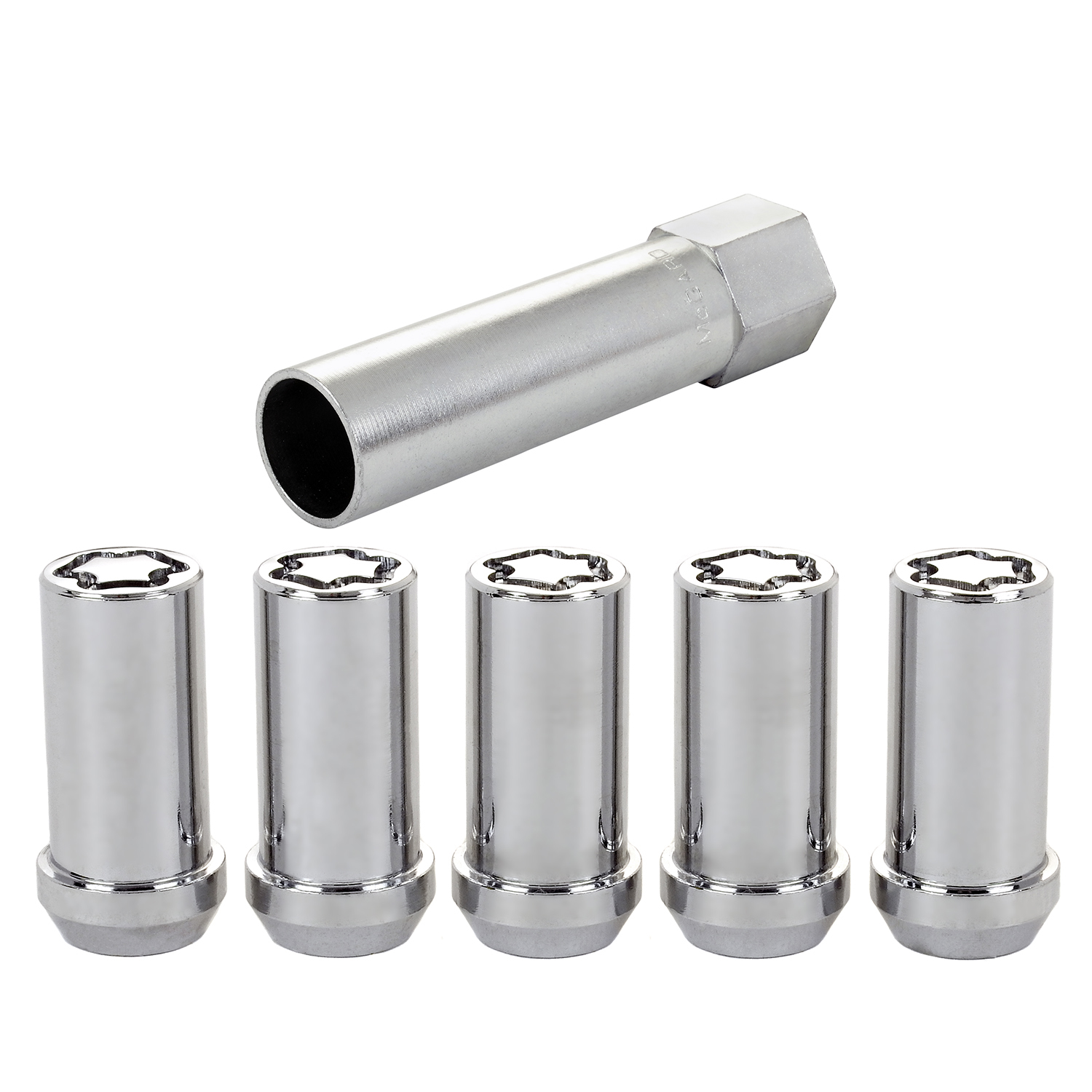 CTM 20pc Chrome 1/2-20 Cone Seat Lug Nut & Wheel Lock Set With Key – Fits Ford